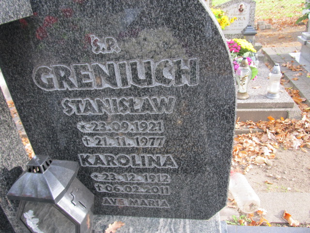 Karolina Greniuch 1912 Lewin Brzeski - Grobonet - Wyszukiwarka osób pochowanych