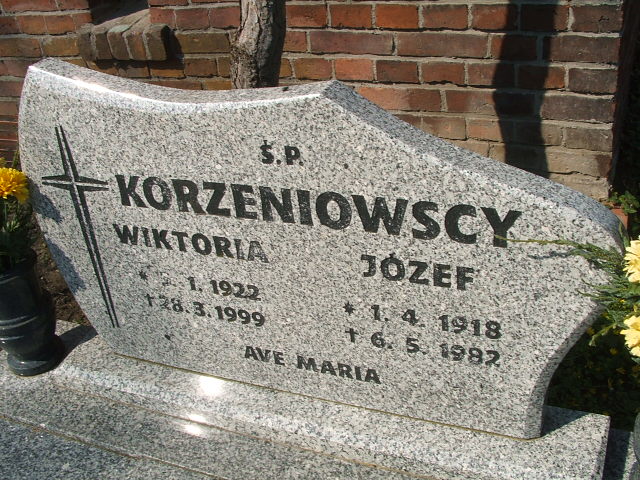 Józef Korzeniowski 1918 Lewin Brzeski - Grobonet - Wyszukiwarka osób pochowanych