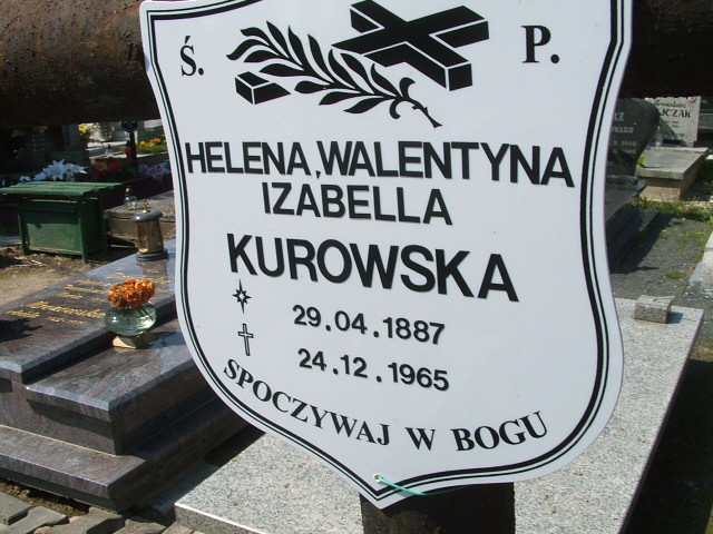 Helena Walentyna Kurowska 1887 Lewin Brzeski - Grobonet - Wyszukiwarka osób pochowanych